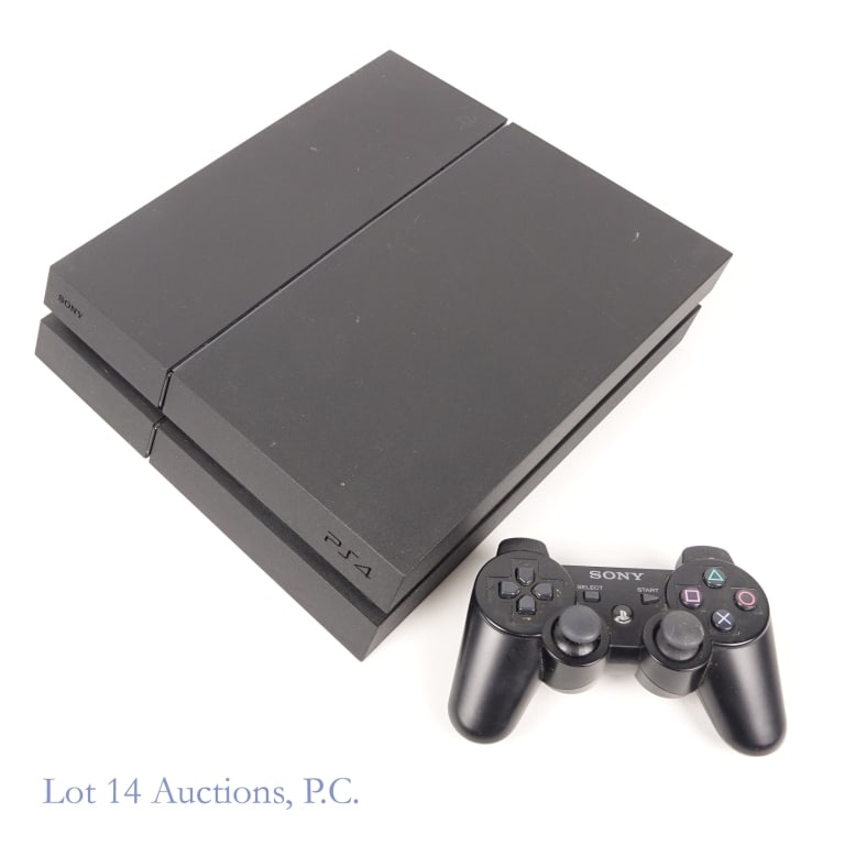 Original Sony PlayStation 4 PS4 Console T+W*: Original Sony PlayStation 4 PS4 Console CUH-1215A. Tested and working per consigner. *Controllers, cables or accessories not included. One (1) Dual Shock 3 controller included.