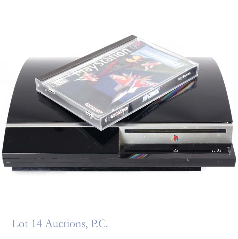 PlayStation 3 80GB & Air Combat PS1 Game Long Box: Sony PlayStation 3 PS3 80GB console without accessories. Not tested *** Air Combat PlayStation 1 game in long box with manual.