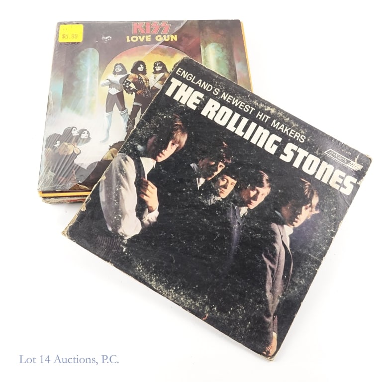 Vinyl Records, KISS, Stones, Beatles, Dead (10): Vinyl Records, KISS, Stones, Beatles, Dead (10). Collection of 10 vinyl record releases from KISS, The Rolling Stones, The Beatles, The Grateful Dead and some compilations. Beatles "Rubber Soul" is ja