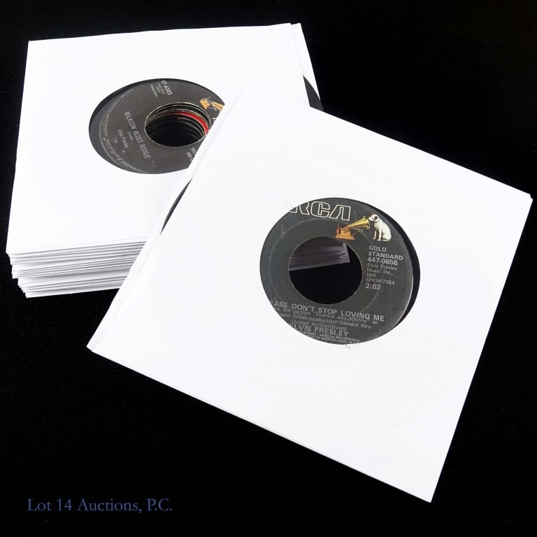 Vinyl Records, Elvis 7", Way Down Promo (+15): Vinyl Records, Elvis 7", Way Down Promo (+15). Collection of over 15 Elvis 7" vinyl records including Way Down / Pledging My Love promo (JB-10998) as well as multiple records with The Jordanaires. Ite