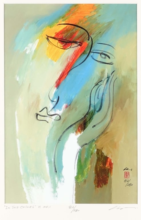 "In The Colors" LE Print by Li Li: Limited edition high quality print of the piece "In The Colors H No. 1" by notable artist Li Li. Numbered 82/280 and signed by the artist in the bottom right. Appears to be in excellent condition but