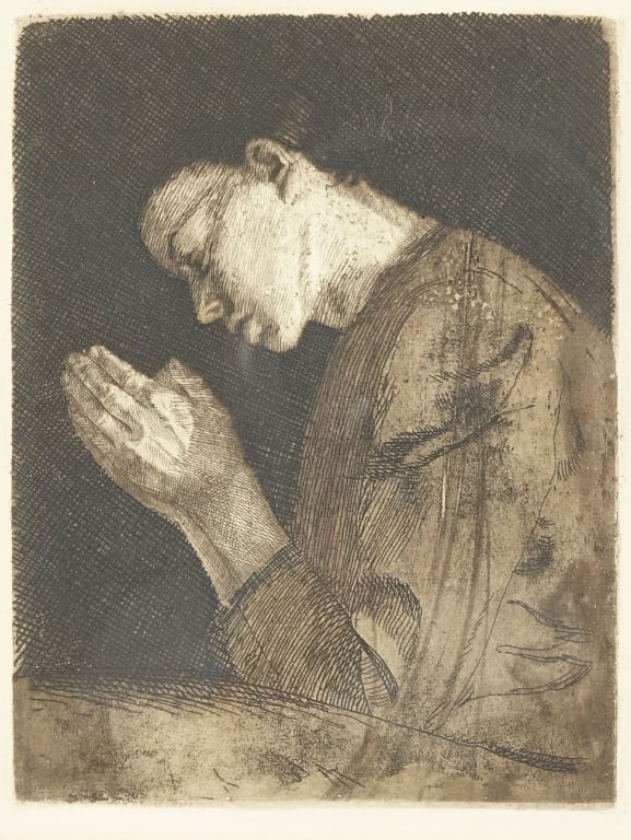 Kathe Kollwitz "Girl Praying" Etching (1 of 5)
