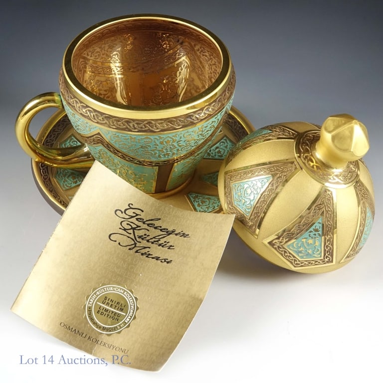 Ltd. Ed. Has Oda Sherbet Glass w/COA, 1667/2000: Ltd. Ed. Has Oda Ottoman Sherbet Glass w/COA, 1667/2000. Has Oda (throne room) inspired Ottoman Sherbet Cup from Pasabahce. Limited edition with Certificate of Authenticity, #1667/2000. Handcrafted fr