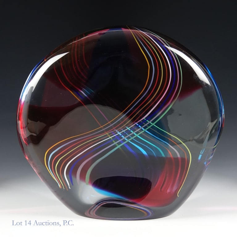 Francesco Ragazzi Murano Glass Art *: Large handblown Murano Glass art piece by renowned glassmaker Francesco Ragazzi (b. 1965). Measures approximately 8.5 x 7.5 x 2.5". Mostly good condition. * There are two scuffs on the backside of the