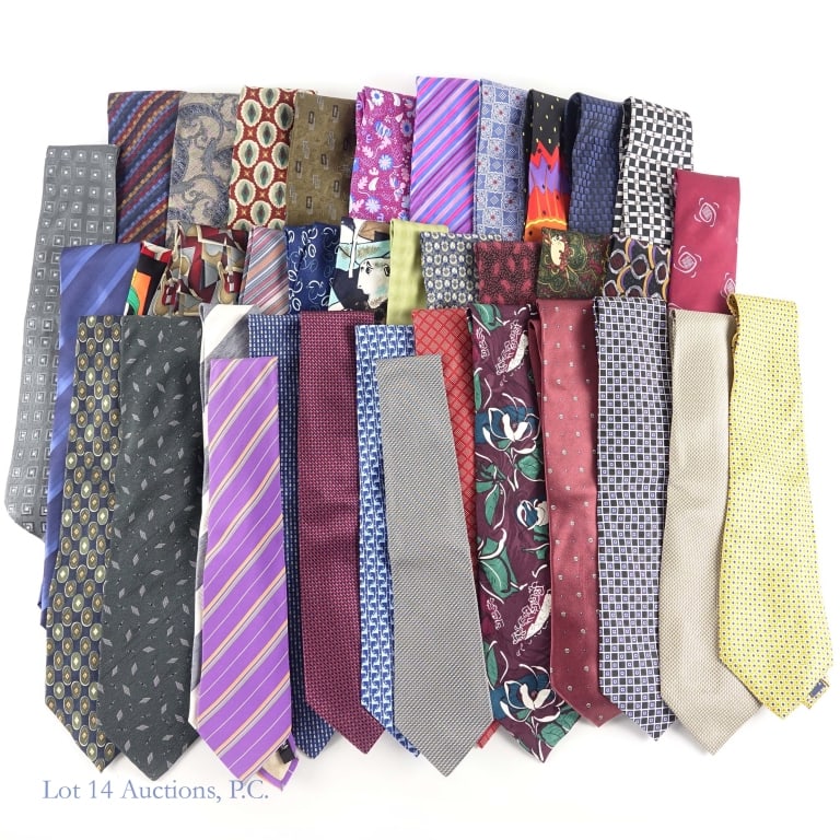 Gently Worn Neckties (*24): Gently Worn Neckties (*24). Collection of an estimated 24 gently used neckties from Massimo Bissochi, Stafford, Calvin Klein, Warner Brothers and more. See photos for more details on condition and con