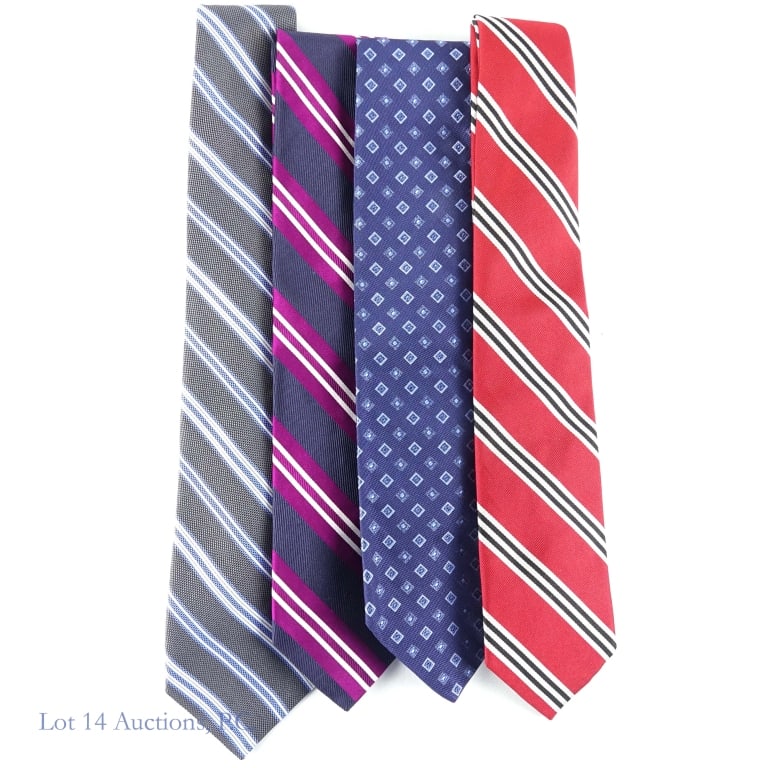 Brooks Brothers Neckties (4): Brooks Brothers Neckties (4). Collection of four (4) Brooks Brothers neckties. Items appear well maintained. See photos for more details on condition and content. There may be wear and tear not