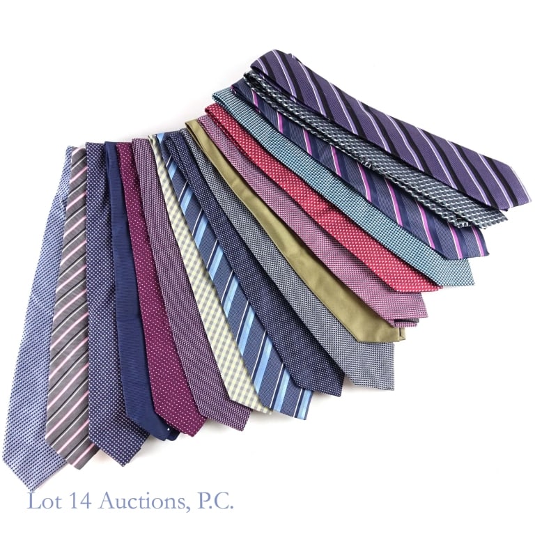 Neckties, Hugo Boss (17): Neckties, Hugo Boss (17). Collection of seventeen (17) neckties from Hugo Boss. Some gently worn. See photos for more details on condition and content. There may be wear and tear not visible in