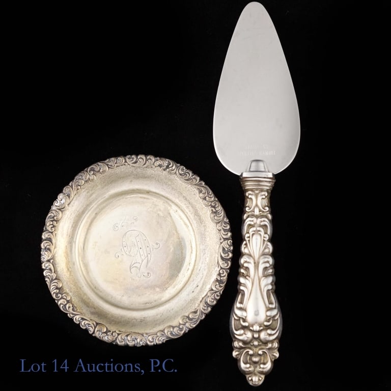 Sterling Silver Cake Server & Mini Plate (1 of 6)