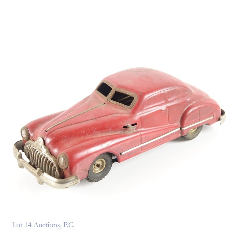 1950s Schuco Gama 100 Tin Wind Up Buick Sedan: Schuco Gama 100 tin wind up Buick sedan. Made in in the US zone of Germany in the 1950s. Winding key missing.