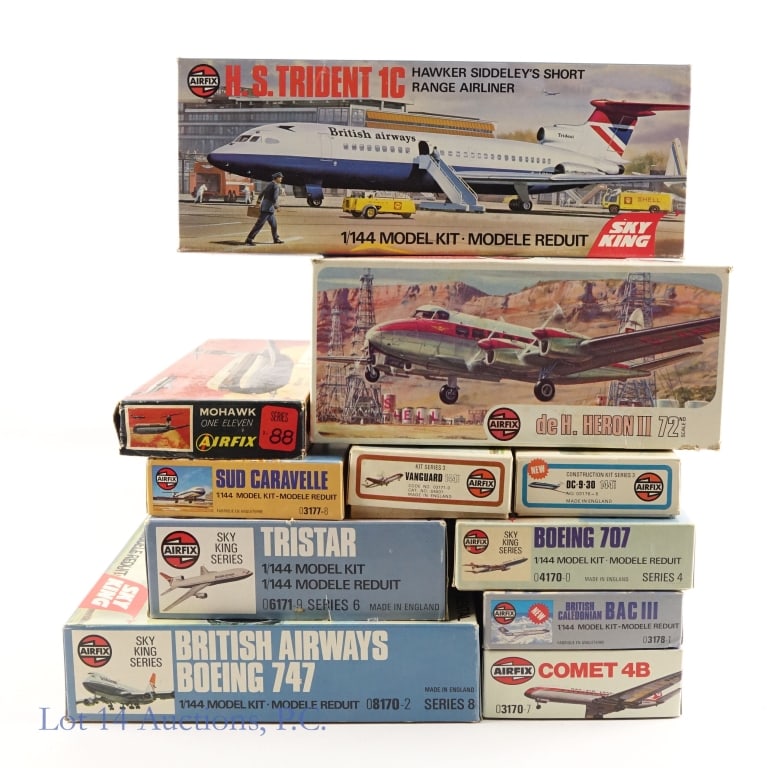Vintage Airfix Model Plane Kits (11): Vintage Airfix Model Plane Kits (11). 11 Airfix model plane kits all in box. Items appear NOS and boxes have light shelf wear. See photos for more details on condition and content. There may be wear