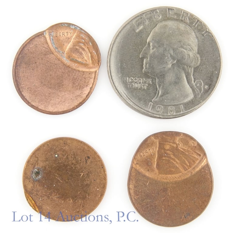 US Mint Error Coins, 3 Cents, Quarter (4) (1 of 2)