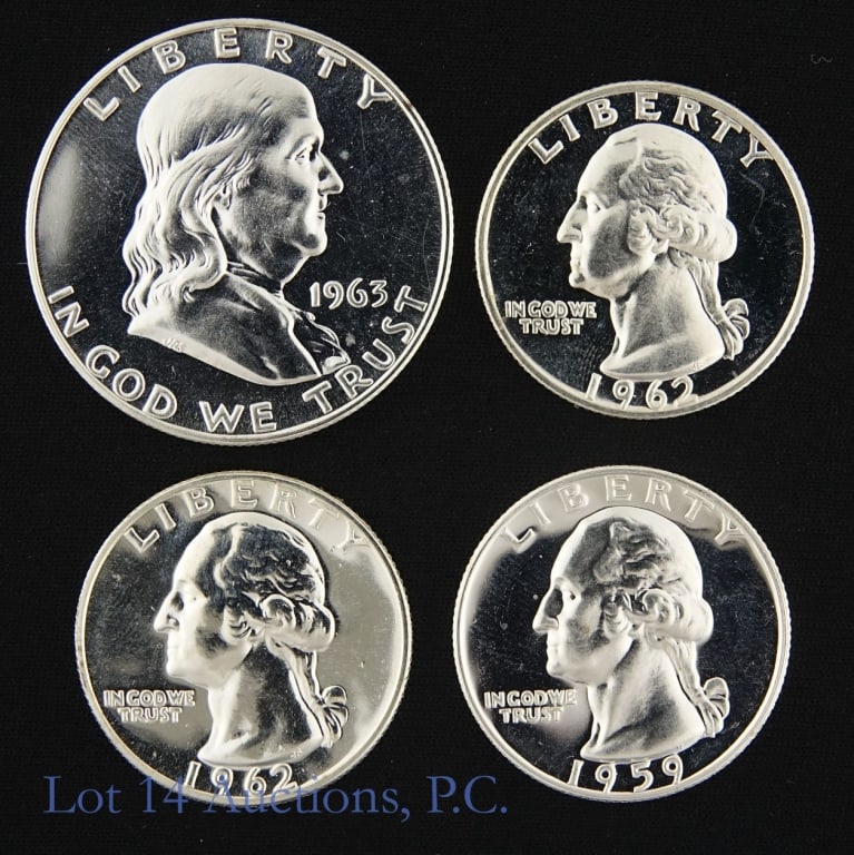 1959 - 1963 US 90%-Silver Coins (GEM PR), 4 (1 of 2)