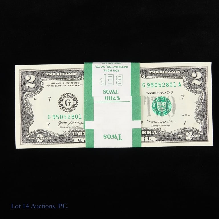 2017-A $2 Fed Reserve Notes CU Consec. S/Ns (100) (1 of 3)