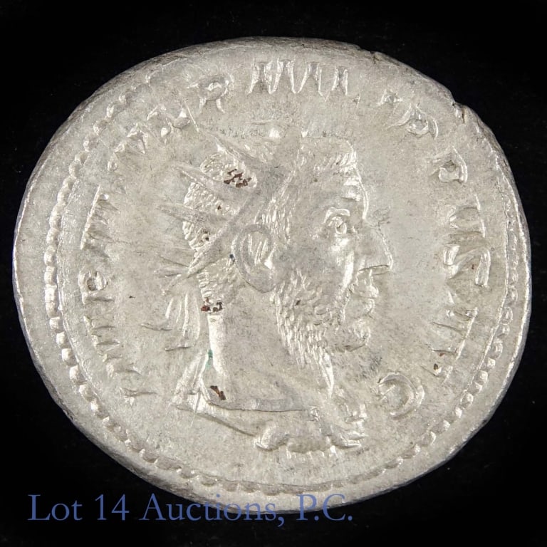 (244 CE) Roman Emperor Philip I AR Antoninianus: (244 - 249 CE) Roman Emperor Philip I AR Antoninianus (Rome Mint). Obverse: Philip I facing right radiate draped cuirassed with lettering: IMP M IVL PHILIPPVS AVG. Reverse: Felicitas standing front he