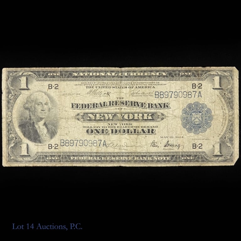 1918 US $1 Federal Reserve Bank Note (F-733) (1 of 3)