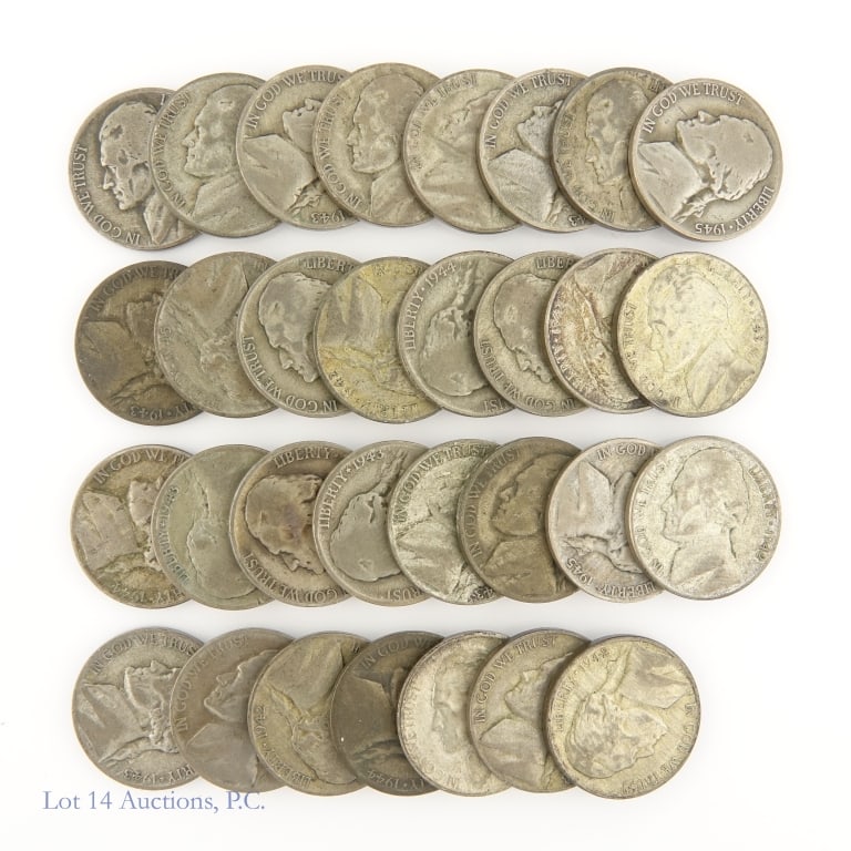 1942 - 1945 US 35%-Silver Jefferson WW2 5c (31) (1 of 3)