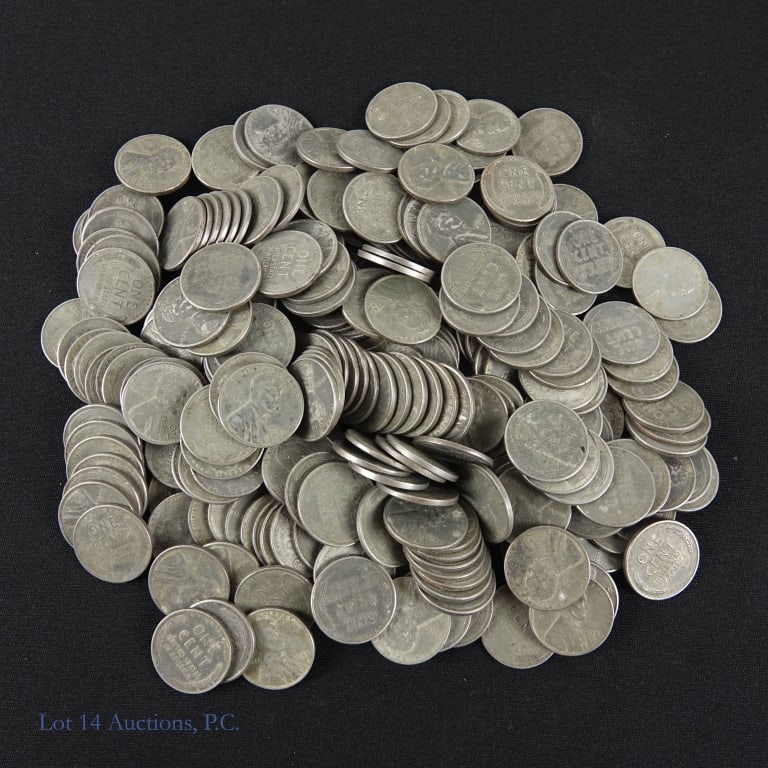 1943 US Lincoln Steel Wheat Cents (250) (1 of 4)
