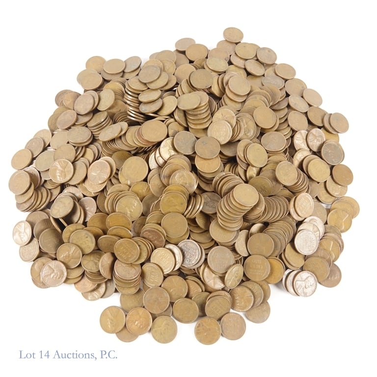 US Lincoln Wheat Cents (Approx. 1,040) (1 of 3)