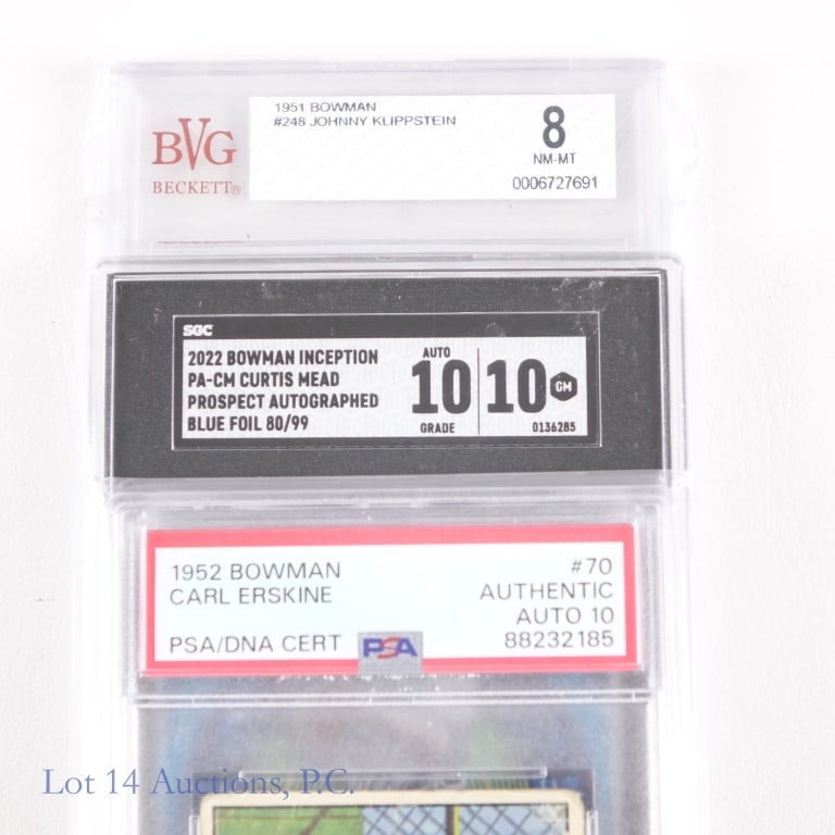 3 Graded Baseball Cards - 2