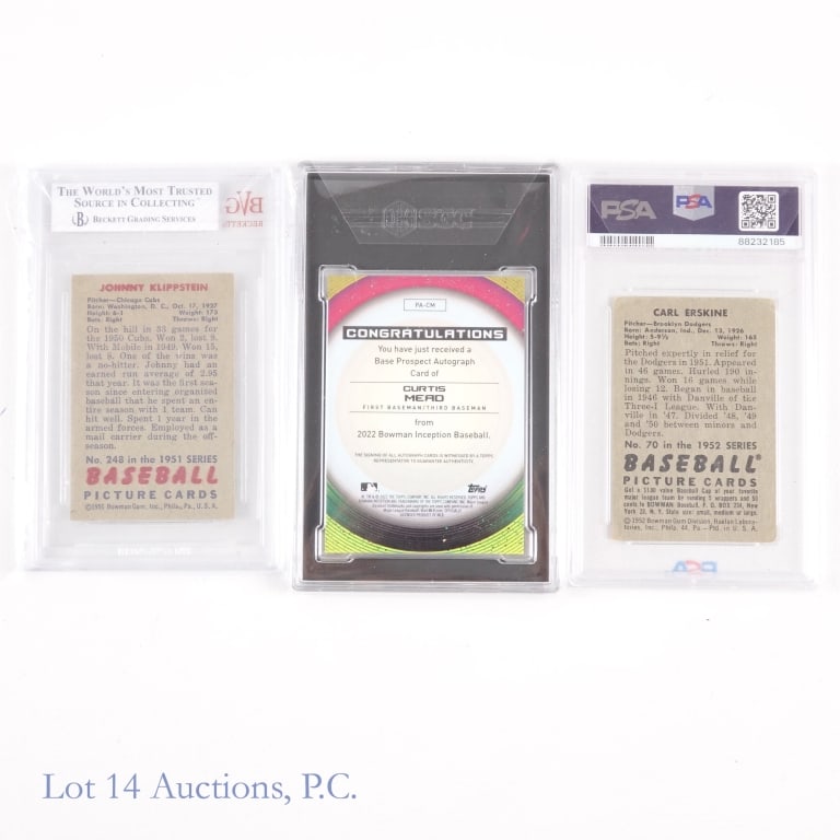 3 Graded Baseball Cards - 3
