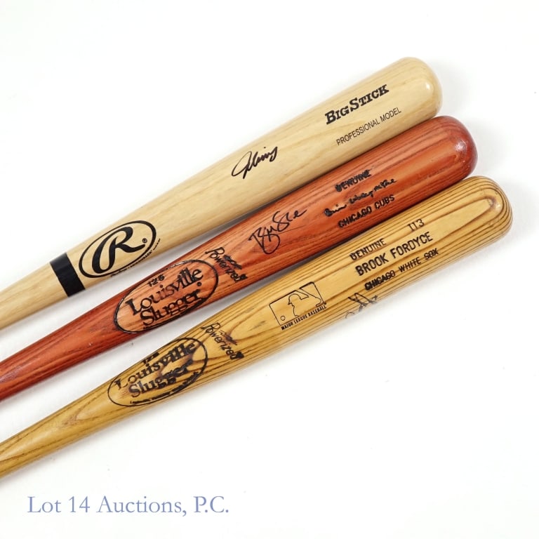 3 Signed Baseball Bats - McRae Fordyce & Unknown - 2