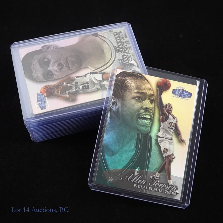 18 Assorted Basketball Cards From 1990's: Eighteen assorted basketball cards from the 1990's. Cards are from a variety of manufacturers and include the following players Allen Iverson, Tim Duncan, Kevin Garnett, Tracy McGrady (2), Larry Bird,