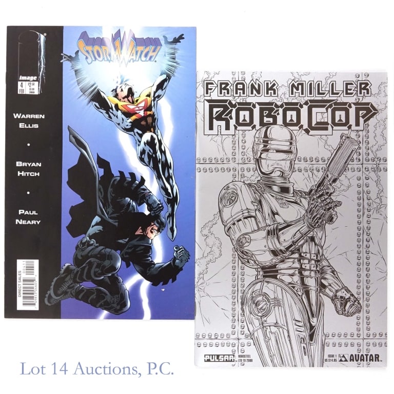 Stormwatch #4, Robocop #1, Key Comic, Image (2): Stormwatch #4, Robocop #1, Key Comic, Image, Avatar (2). Two comic books, one is key. Stormwatch #4 (1998), Key Issue - First appearance of Apollor and Midnighter. Frank Miller Robocop (Robosteel