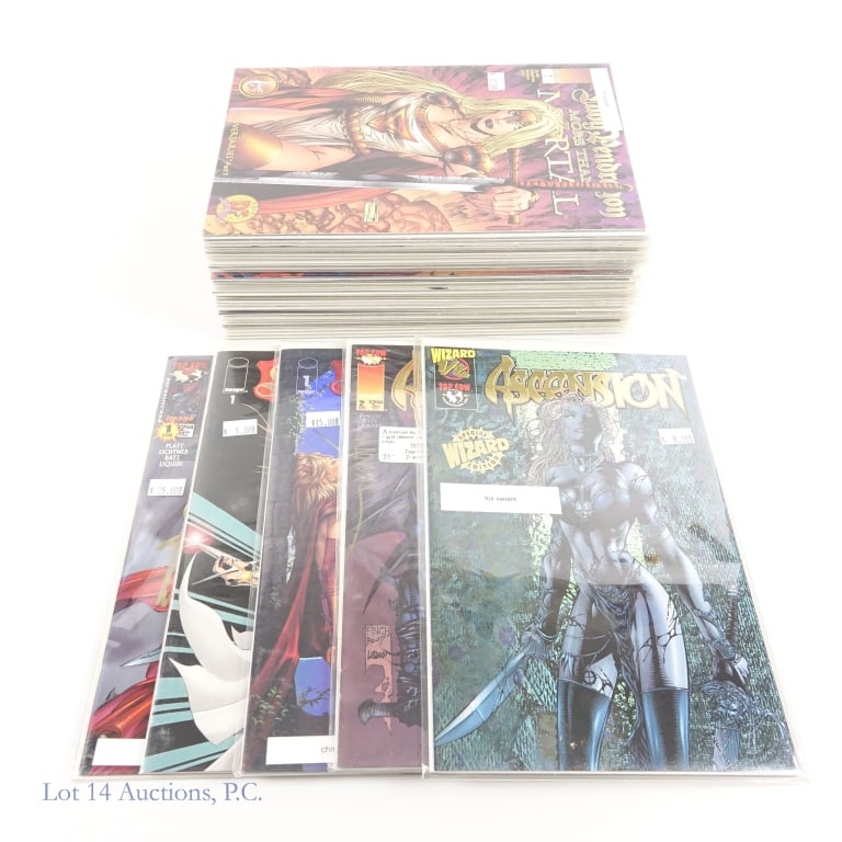 Lady Pendragon, Some Signed, Image Comics (+40): Lady Pendragon, Some Signed, Image Comics (+40). Collection of over 40 Ascension, More than Mortal and Lady Pendragon comic books, some signed and numerous variants. Items include: Soul Saga #1 -