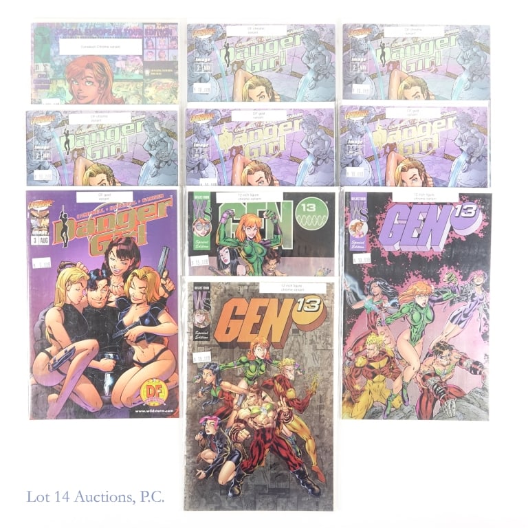 Danger Girl, Gen 13, Key Image Comics (10): Danger Girl, Gen 13, Key Image Comics (10). Collection of Gen 13 and Danger Girl comics including Key Issues. Key Issues include: Danger Girl #2 (3 Dynamic Forces Chrome w/ COA, 2 Dynamic Forces