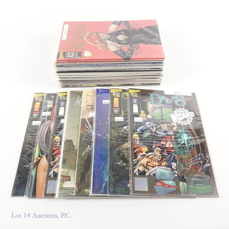 Signed, Chrome & More Key Comics, Image (+35): Signed, Chrome & More Key Comics, Image (+35). Collection of ove 35 comic books including signed, chrome, variants and Key Issues from Image. Key Issues include: Divine Right #8 - Variant cover art, G