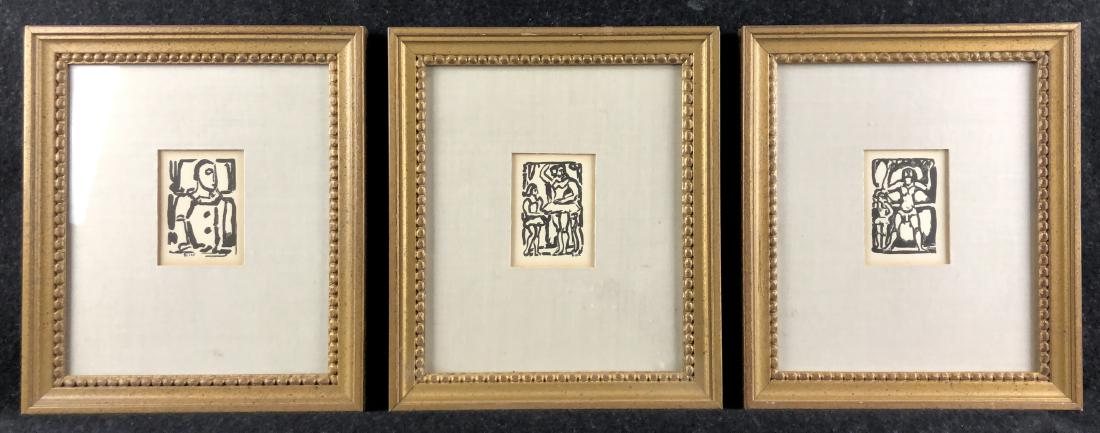 Georges Rouault, 3 small framed woodcuts (1 of 6)