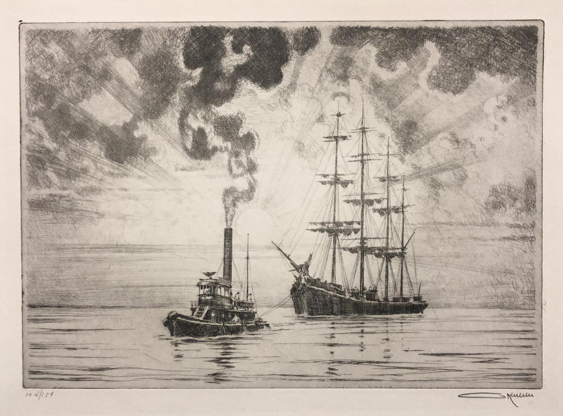 Otto Kuhler original pencil signed etching, 1936 (1 of 6)