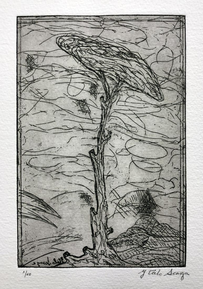 Italo Scanga original pencil signed etching, 1993 (1 of 5)