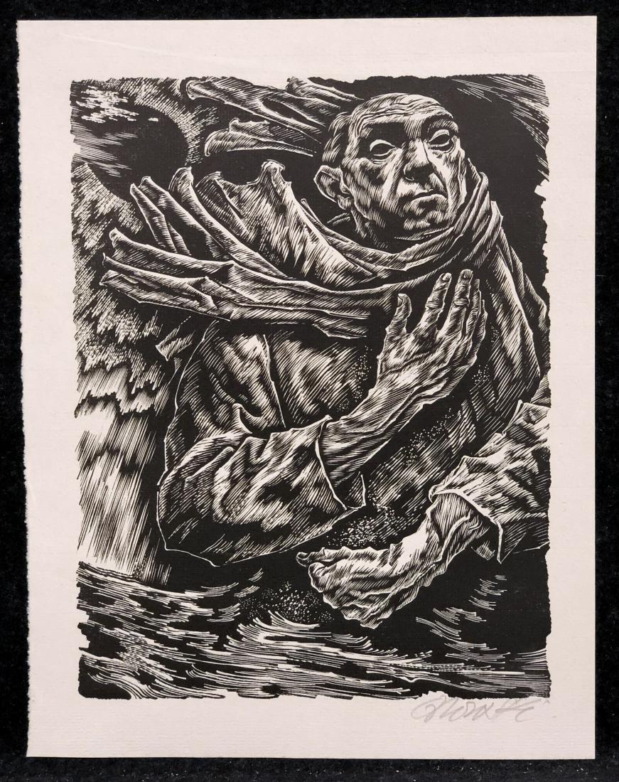 Orlowski original pencil signed woodcut, 1947 (1 of 3)