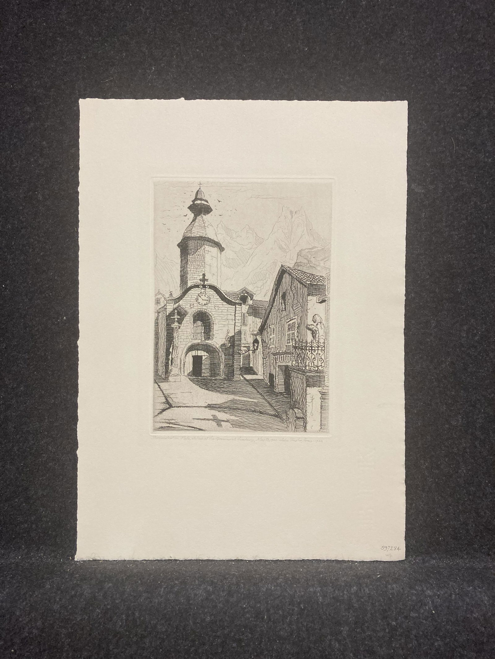 Artist: John Taylor Arms (American, 1887-1953): Artist: John Taylor Arms (American, 1887-1953) Title: Chapelle St. Aurelien, Limoges Year: 1932 Medium: etching Image Size: 7 X 5 inches Sheet Size: 12.3 X 8.9 inches Catalog refer