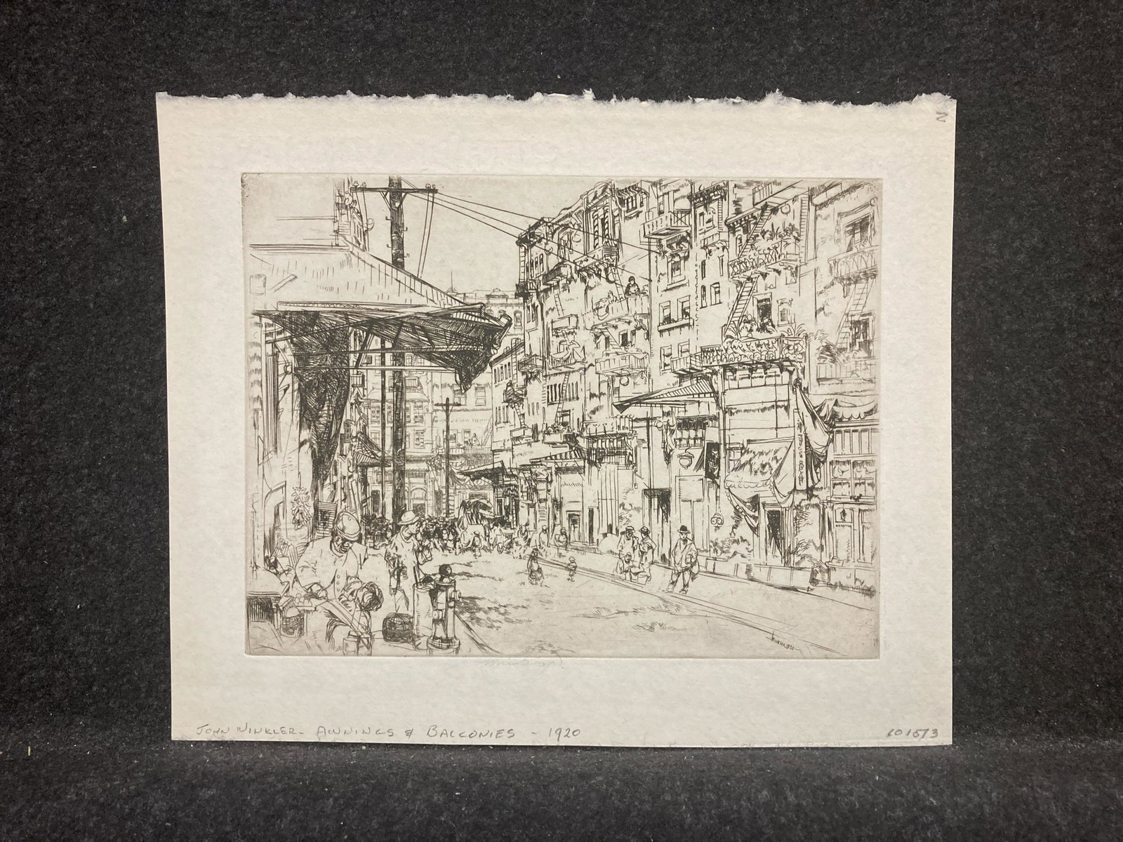 Artist: John Williams Joseph Winkler: Artist: John Williams Joseph Winkler (Austrian/American, 1894-1979) Title: Awnings and Balconies Year: 1920 Medium: etching Image Size: 5.9 X 7.8 inches Sheet Size: 8 X 9.7 inches