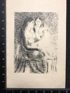 Picasso, photogravure: Artist: Pablo Picasso (Spanish, 1881-1973) Title: ? Year: 1937 Medium: photogravure Image Size: 8.0 X 5.7 inches Sheet Size: 11.6 X 7.8 inches Description: on soft Japan paper, from a Takamizawa