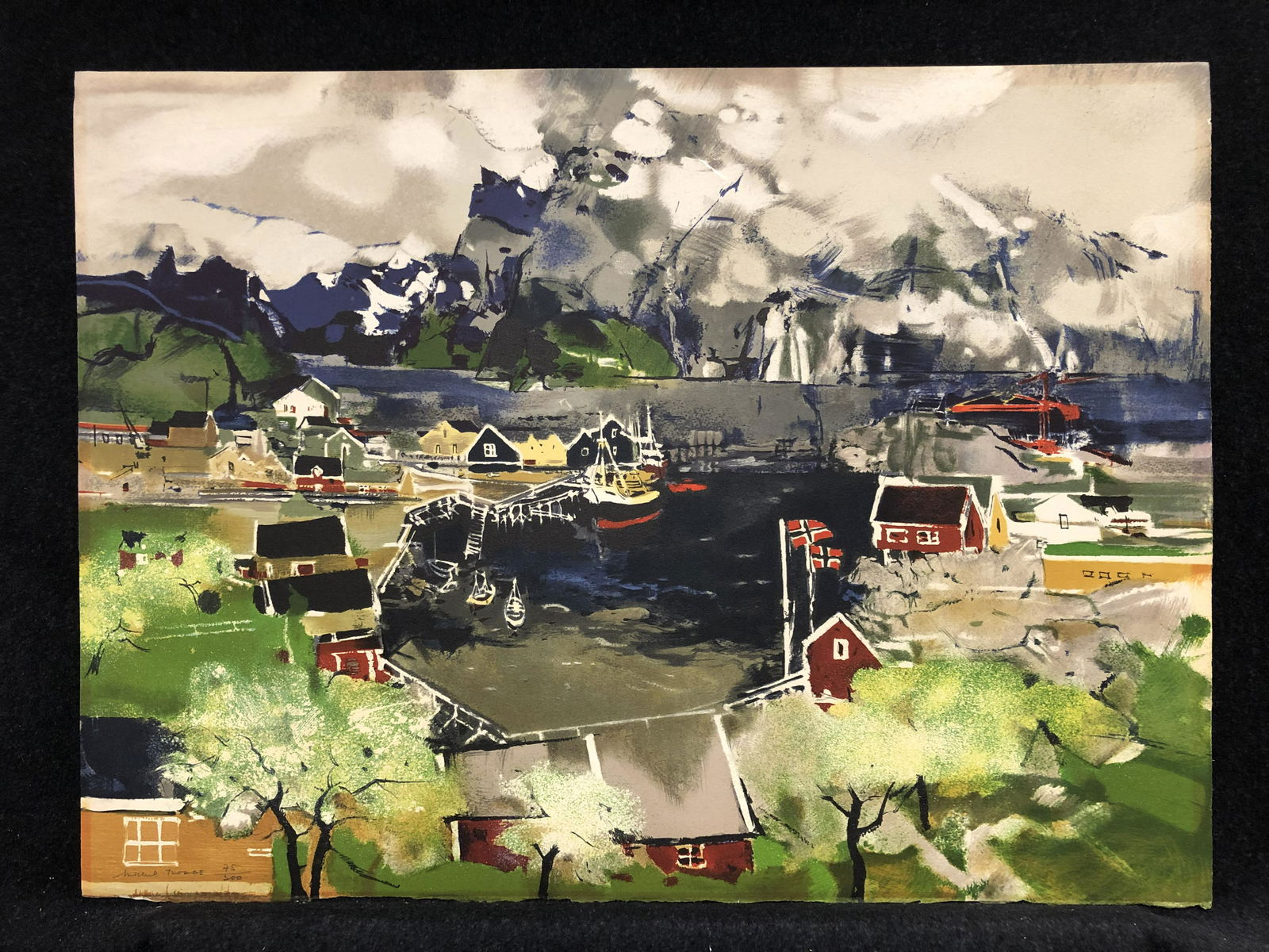 Artist:  Rodde Michel (French, 1913-2009)  Title:  Lofoten  Year:  Ca. 1985  Medium:  Original (1 of 4)