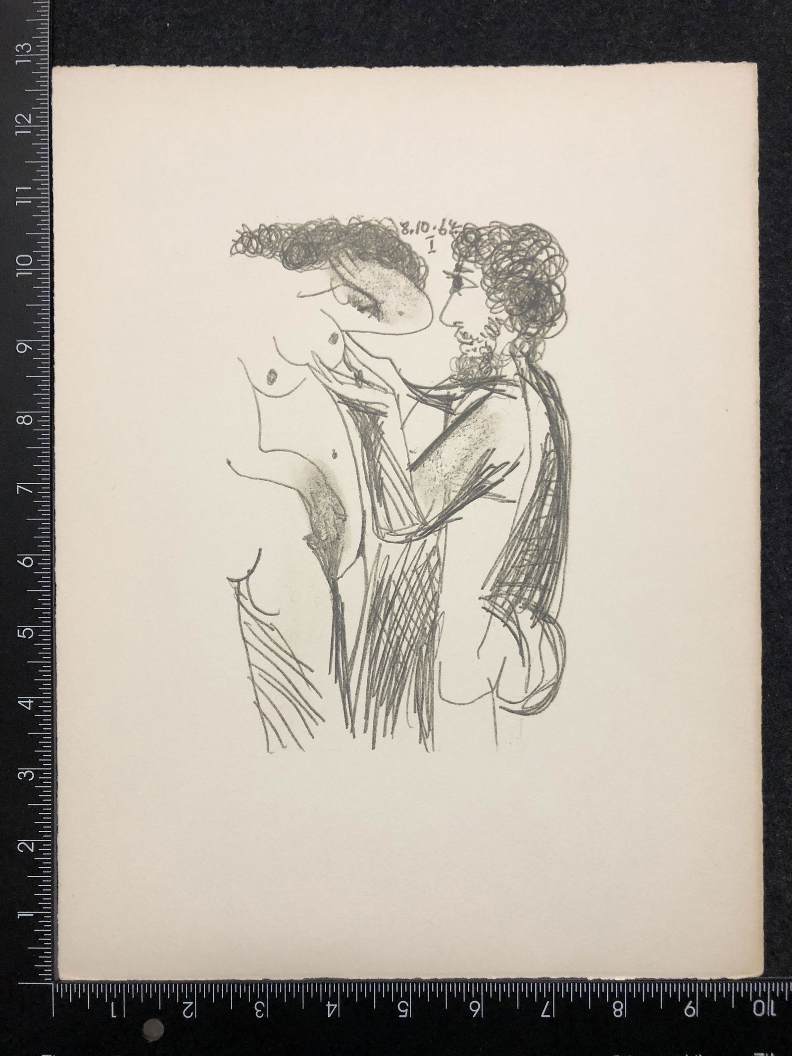 Artist:  Pablo Picasso (Spanish, 1881-1973)  Title:  Croquis 8.10.64.I  Year:  1970  Medium: (1 of 4)