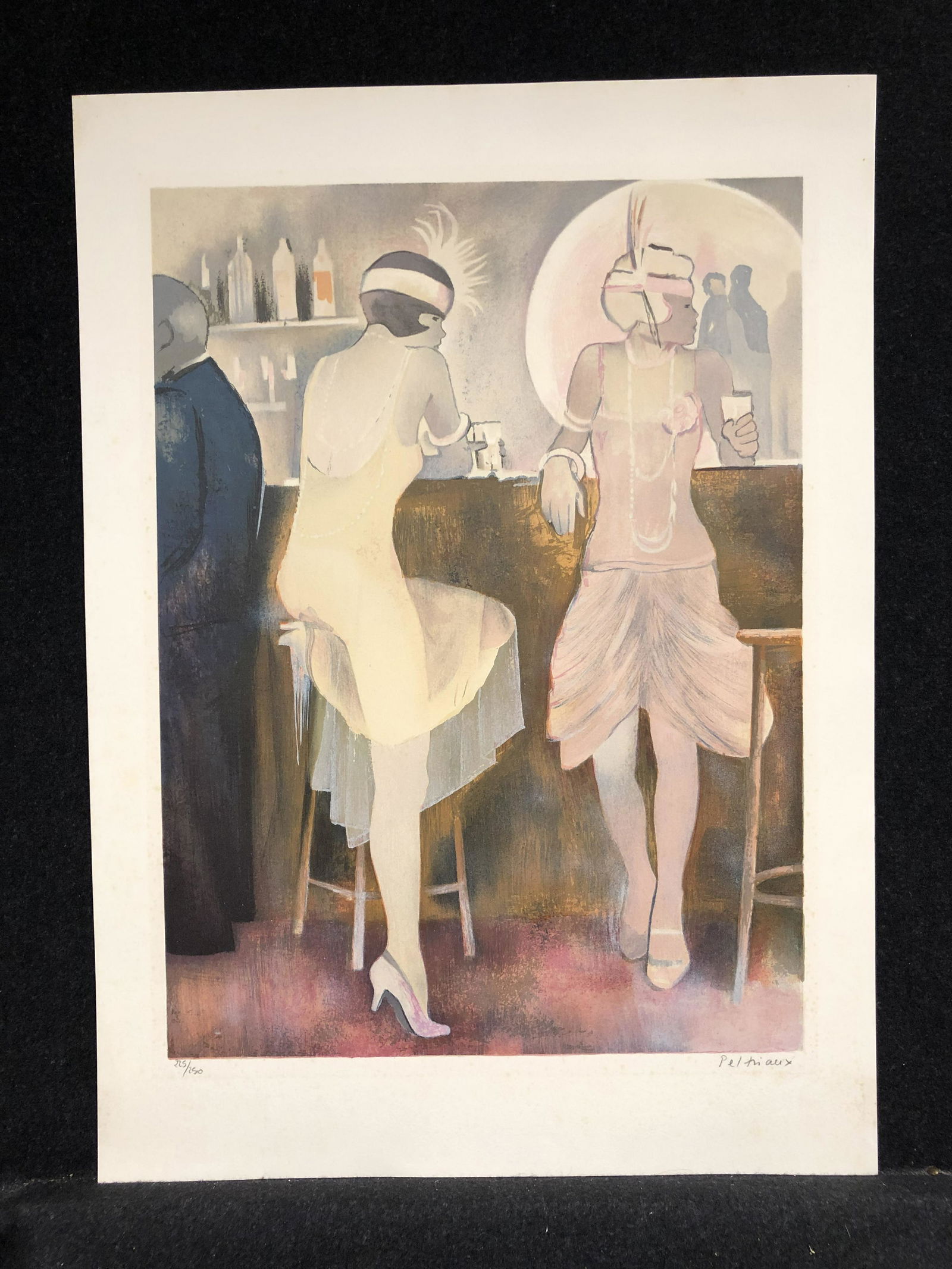 Artist:  Bernard Peltriaux (French, 1943-)  Title:  Two women at a bar  Year:  Ca. 1990  Medium: (1 of 6)