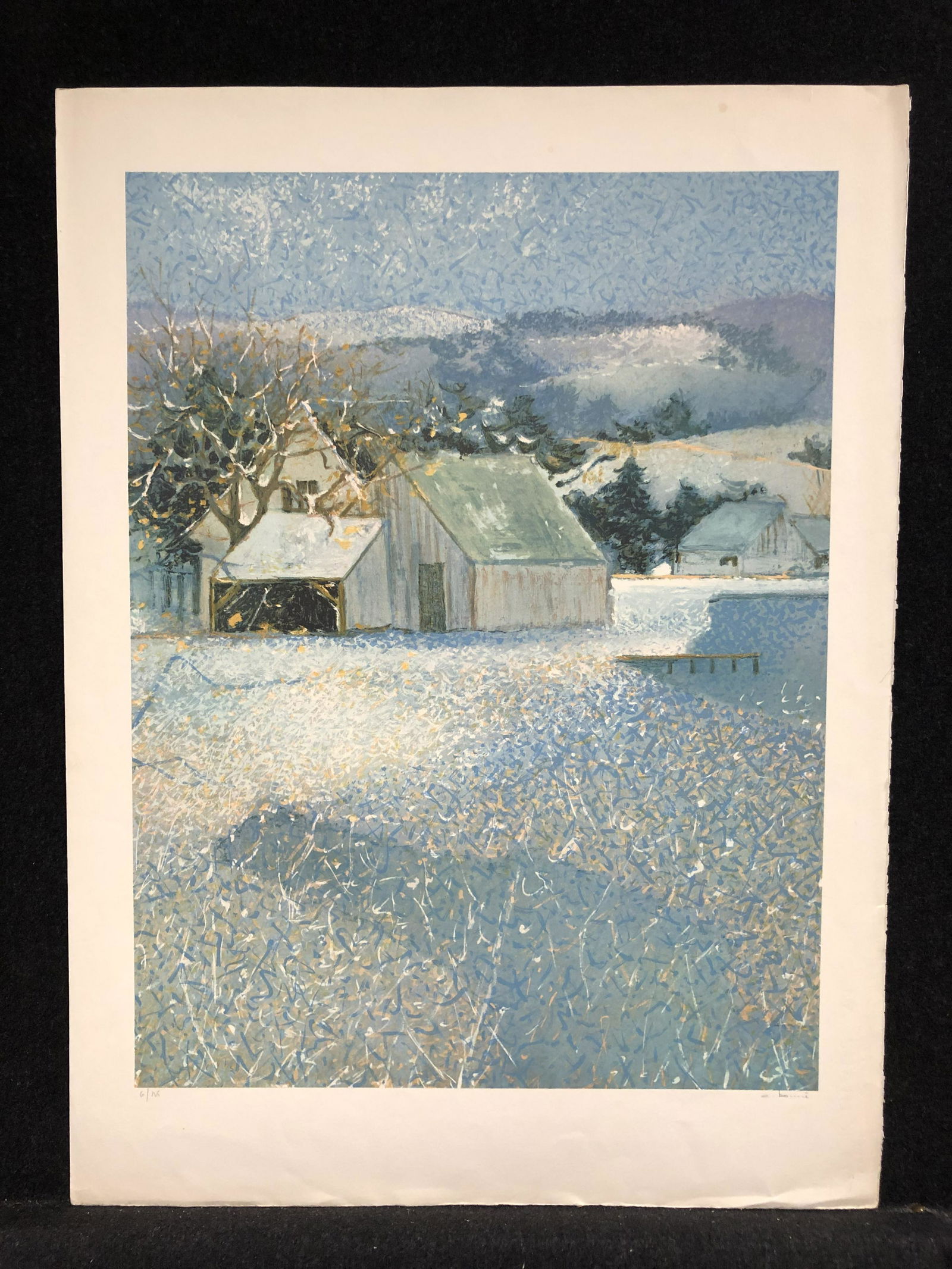 Artist:  Andre Bourrie (French, 1936-)  Title:  Landscape  Year:  Ca. 1980  Medium:  Original (1 of 6)