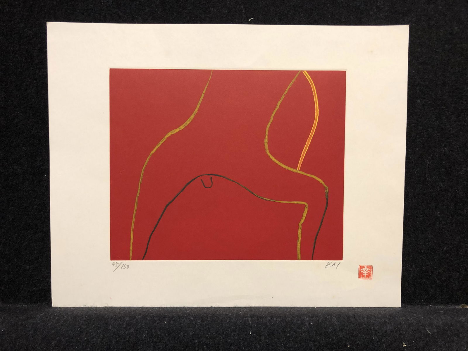 Artist:  Kai (Japanese)  Title:  Man  Year:  Ca.20th c  Medium:  Original aquatint etching & (1 of 5)
