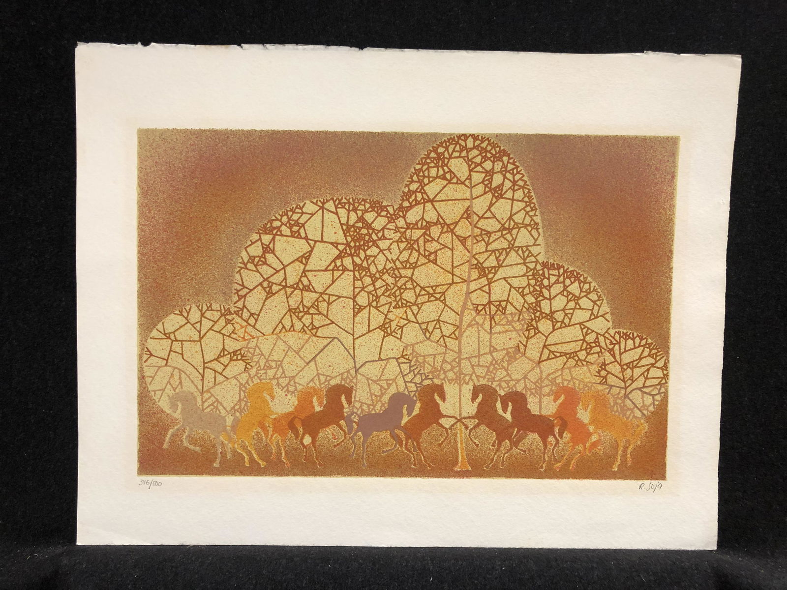 Artist:  unidentified  Title:  Horses  Year:  Ca.1980  Medium:  Original lithograph  Image Size: (1 of 6)