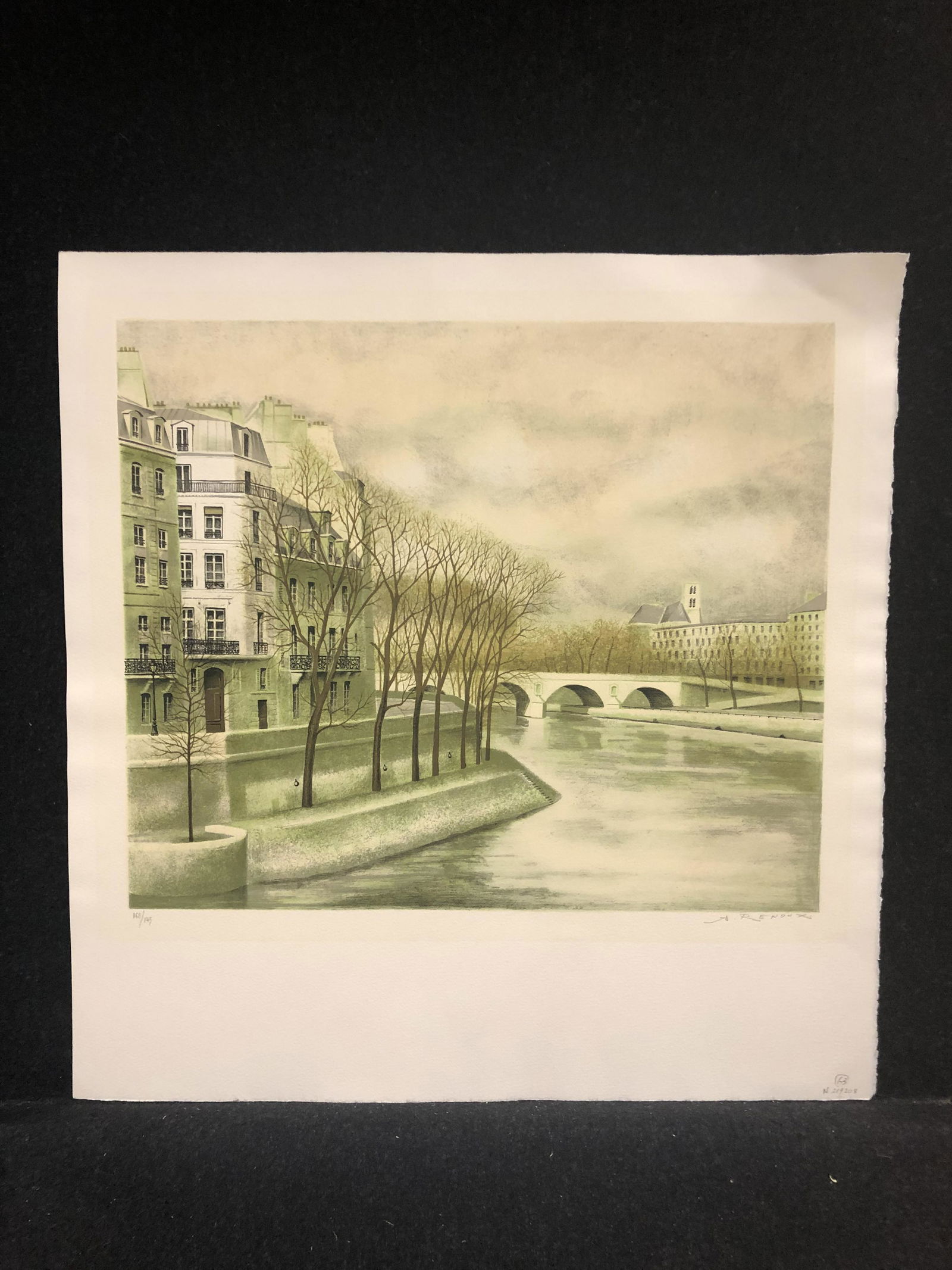 Artist:  Andre Renoux (French, 1939-2002)  Title:  (Seine landscape)  Year:  Ca.1980  Medium: (1 of 6)