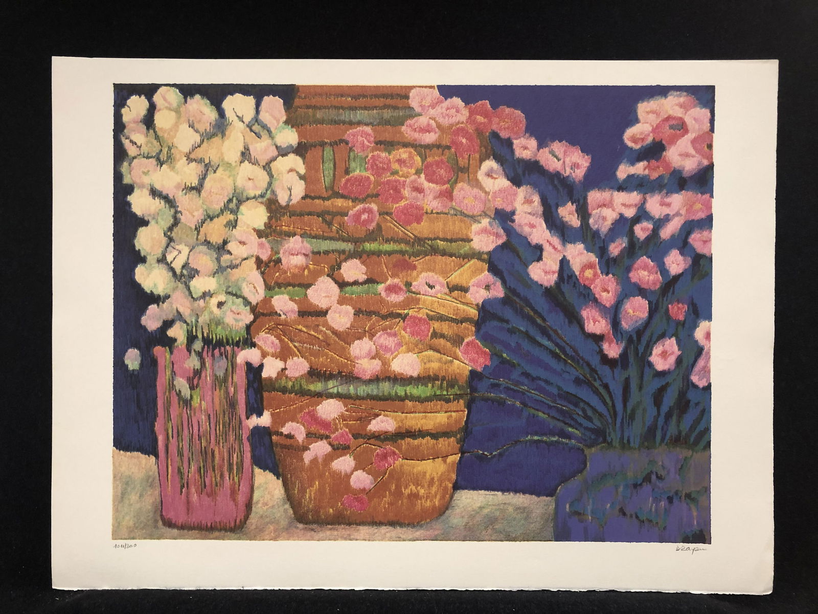 Artist:  Denise Zayan (French, 1939-2002)  Title:  Three bouquets  Year:  Ca.1980  Medium: (1 of 6)