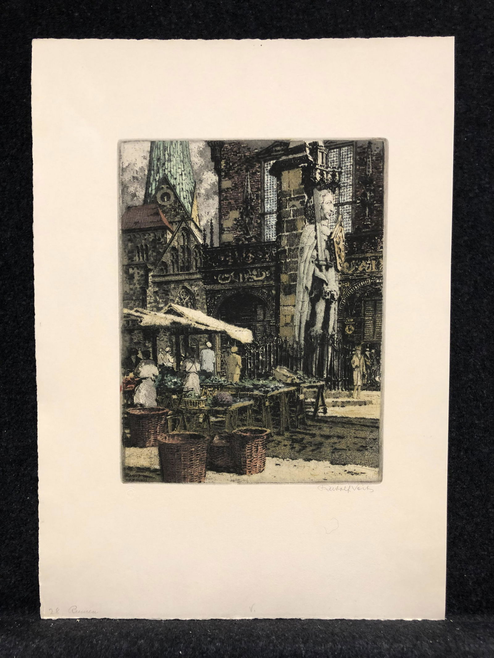 Artist:  Rudolph Veit (German, 1892-1979)   Title:  Bremen  Year:  1928  Medium:  aquatint etching (1 of 7)