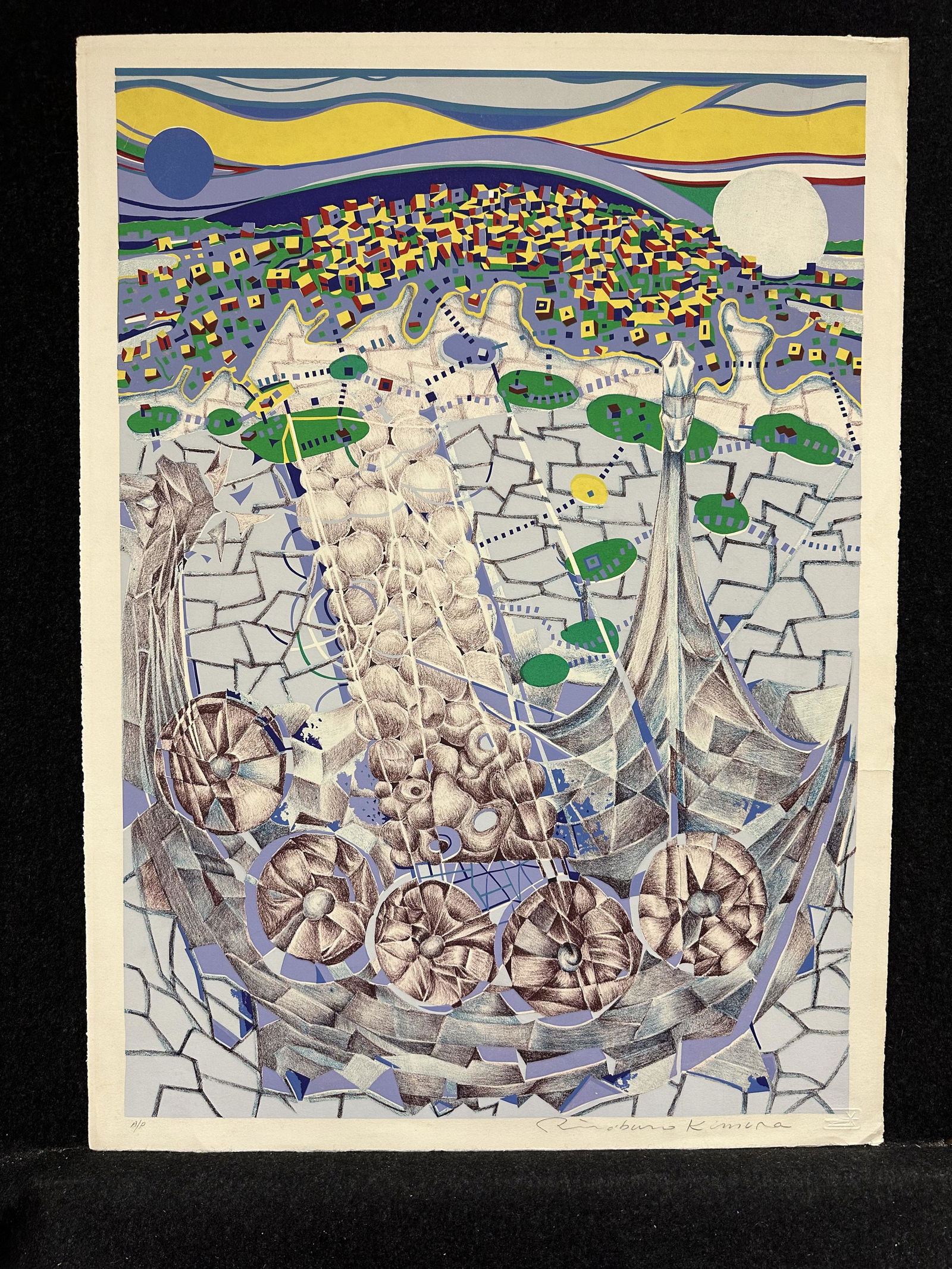 Artist:  Risaburo Kimura (Japanese, 1924-2014)   Title:  Graveyard  Year:  ca.1955  Medium: (1 of 5)