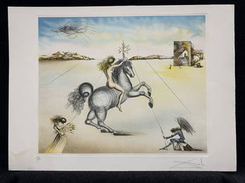 Salvador Dali pencil signed etching