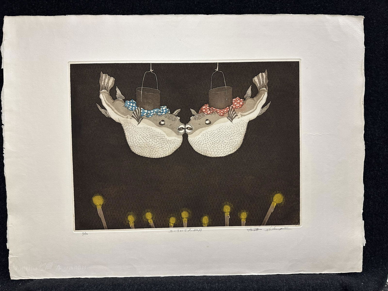 Hiroto Norikane, pencil signed original aquatint etching (1 of 5)