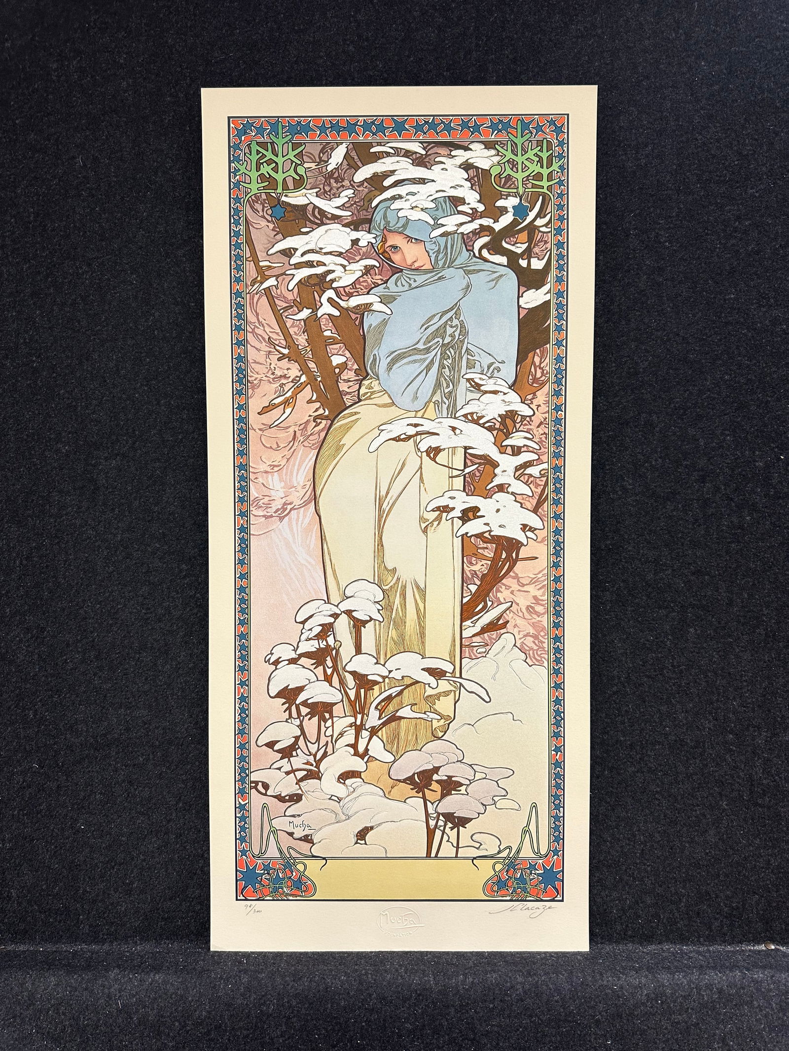 Alphonse Mucha, pencil signed lithograph by lithographer (1 of 8)